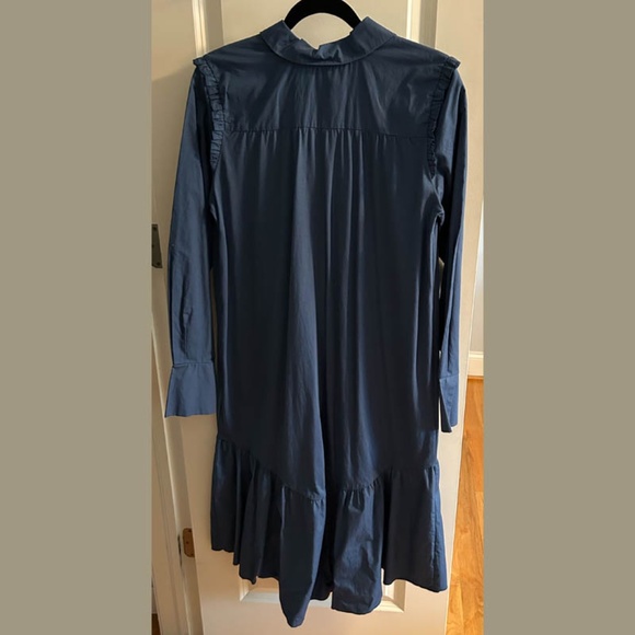ZARA Ruffle-Shoulder Blue Shirt Dress – Size S - Picture 2 of 4